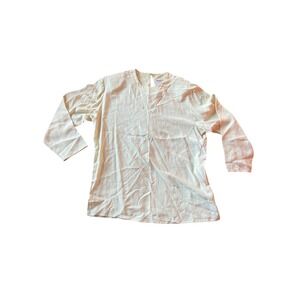 Pezzetti Pure Silk Top Women's Cream Blouse‎ Long Sleeve